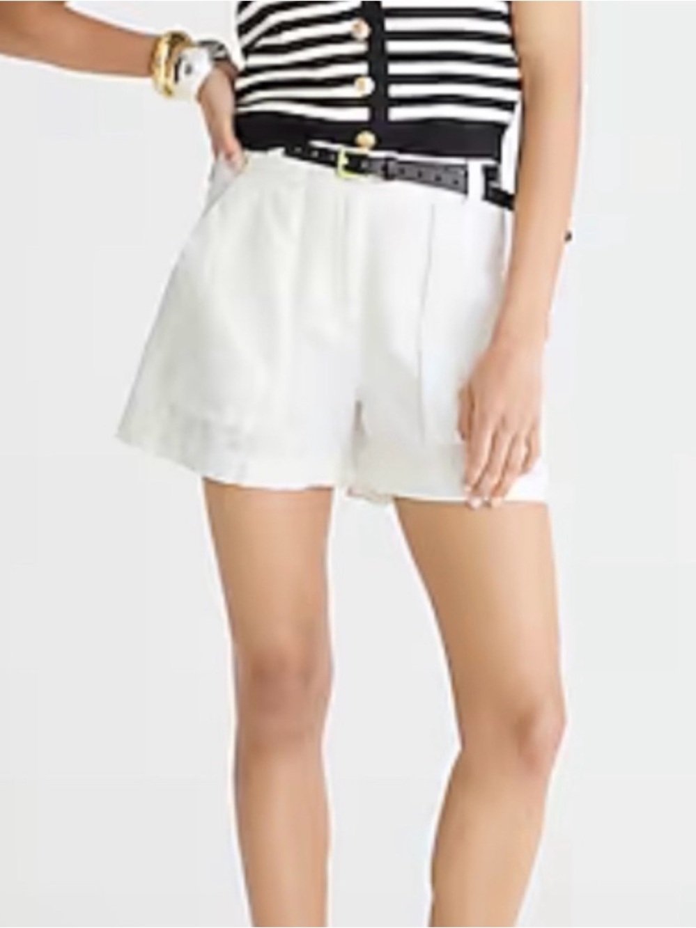 J. CREW Seaside Cargo Short in Linen-TENCEL™ Lyocell Blend in White Size 22 NWT